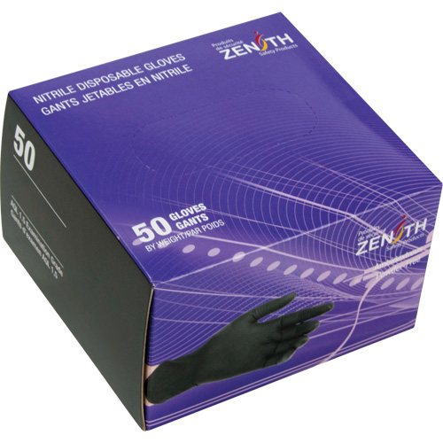 Vending Pack Disposable Gloves, Medium, Nitrile, 5-mil, Powder-Free, Black, Class 2 Equipment World