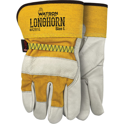 Longhorn Gloves, Large, Grain Cowhide Palm Equipment World
