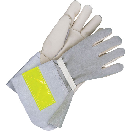 Lined Utility Gloves with 5" Cuff, Grain Cowhide, Size 10 Equipment World