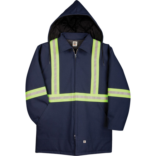 Premium Duck Parka with Reflective Material, Navy Blue, Small Equipment World