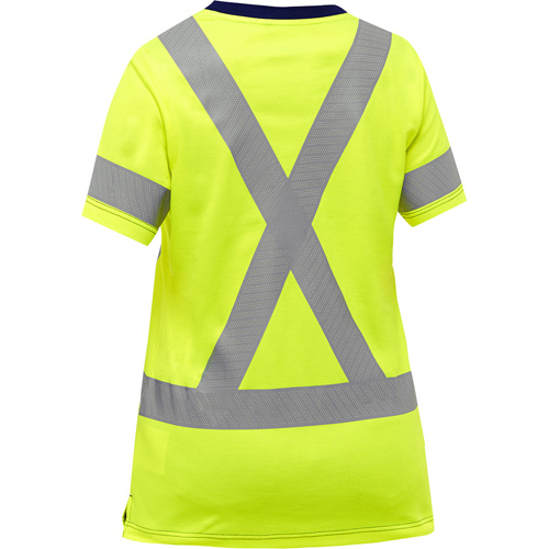 Chemise &agrave; manches courtes et X au dos Bisley pour femmes, Poly-coton, Petit, Jaune lime haute visibilit&eacute; Equipment World