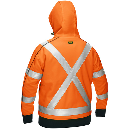 Bisley&reg; X-Back Women's Contoured Full Zip Hooded Sweatshirt with Sherpa Lining, X-Large, High Visibility Orange Equipment World