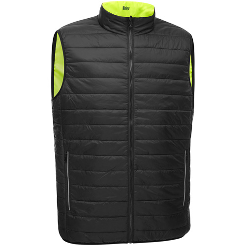 Bisley&reg; X-Back Reversible Puffer Vest, High Visibility Lime-Yellow, Medium, Polyester Equipment World