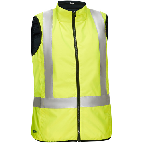 Bisley&reg; X-Back Women's Contoured Reversible Puffer Vest, High Visibility Lime-Yellow, Medium, Polyester Equipment World