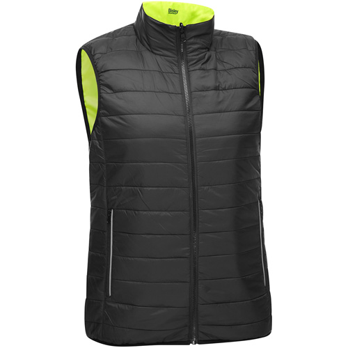Bisley&reg; X-Back Women's Contoured Reversible Puffer Vest, High Visibility Lime-Yellow, Medium, Polyester Equipment World