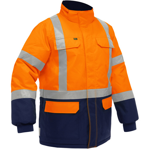 Bisley&reg; X-Back Extreme Cold Jacket with Navy Bottom, Polyester, High Visibility Orange, Medium Equipment World