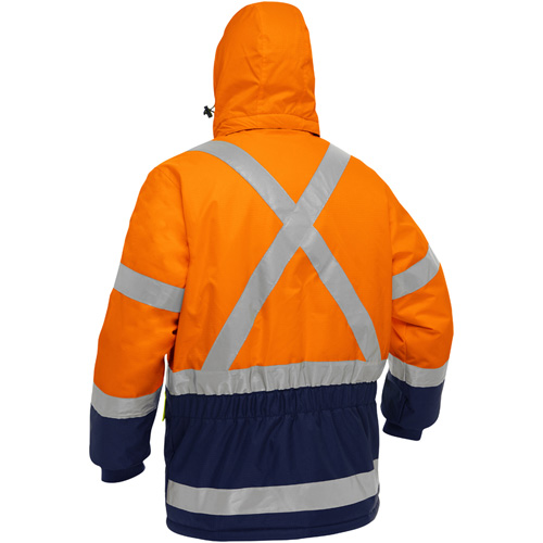 Bisley&reg; X-Back Extreme Cold Jacket with Navy Bottom, Polyester, High Visibility Orange, Medium Equipment World