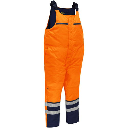 Bisley&reg; Extreme Cold Bib Overall, Polyester, Small, High Visibility Orange Equipment World
