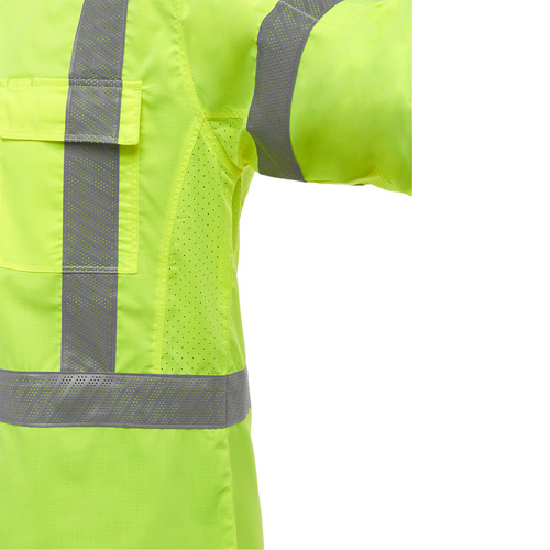 Bisley&reg; X-Back Long Sleeve Work Shirt with X-Airflow, Poly-Cotton, Small, High Visibility Lime-Yellow Equipment World