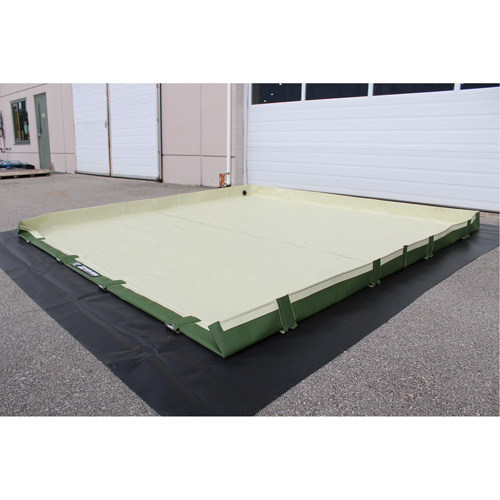 Easy-Riser Insta-Berm, 239 US gal. Capacity, 8' W x 8' L x 6" H, Hinge Bracket Equipment World