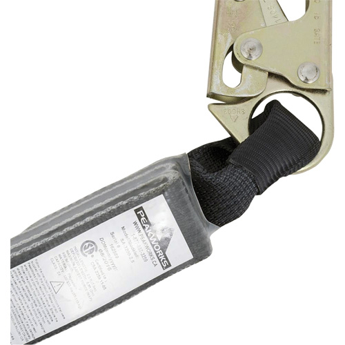 SA-5200-2.5 Shock Absorbing Lanyard, 2.5', Snap Hook Center, Snap Hook Leg Ends, Polyester Equipment World