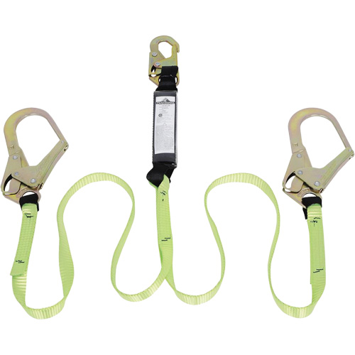 SA-54022-4 Shock Absorbing Lanyard, 4', Form Hook Center, Snap Hook Leg Ends, Polyester Equipment World