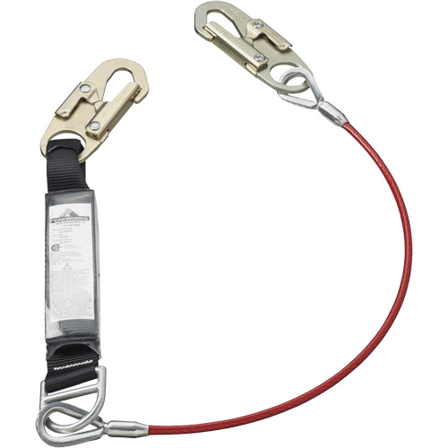 SA-5500-6 Shock Absorbing Lanyard, 6', Snap Hook Center, Snap Hook Leg Ends, Galvanized Steel Equipment World