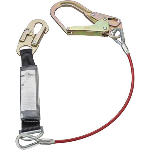 SA-5502-6 Shock Absorbing Lanyard, 6', Form Hook Center, Snap Hook Leg Ends, Galvanized Steel Equipment World