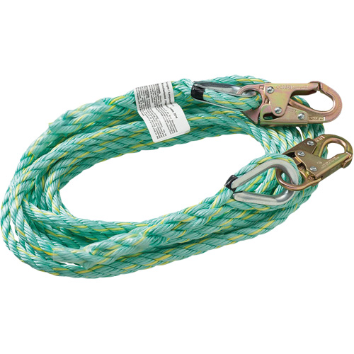 VL-1122-100 Vertical Lifeline Rope with Anchor End Snap Hook, Copolymer Equipment World