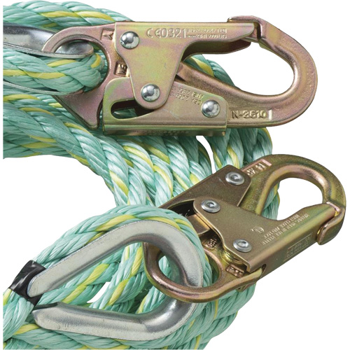 VL-1122-100 Vertical Lifeline Rope with Anchor End Snap Hook, Copolymer Equipment World