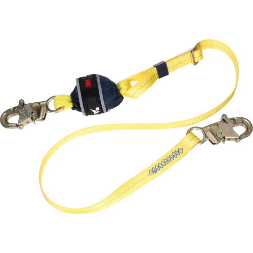Adjustable Web Shock-Absorbing Lanyard, 6', Snap Hook Center, Snap Hook Leg Ends, Polyester Equipment World