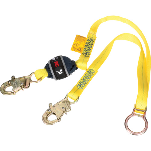 Tie-Back Web Shock-Absorbing Lanyard, 6', Snap Hook Center, Snap Hook Leg Ends, Polyester Equipment World