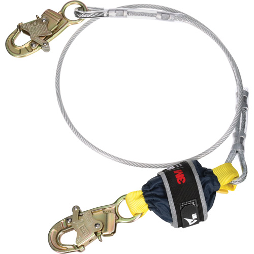 Cable Shock-Absorbing Lanyard, 6', Snap Hook Center, Snap Hook Leg Ends, Galvanized Steel Equipment World