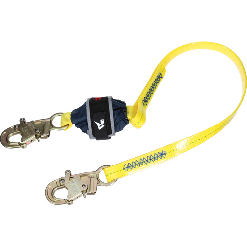 Coated Web Shock-Absorbing Lanyard, 4', Snap Hook Center, Snap Hook Leg Ends Equipment World