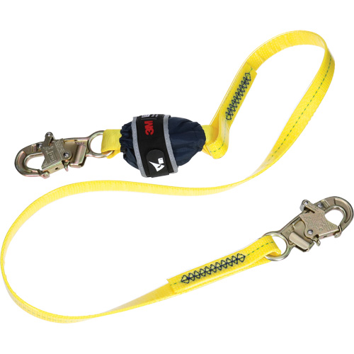 Coated Web Shock-Absorbing Lanyard, 6', Snap Hook Center, Snap Hook Leg Ends Equipment World