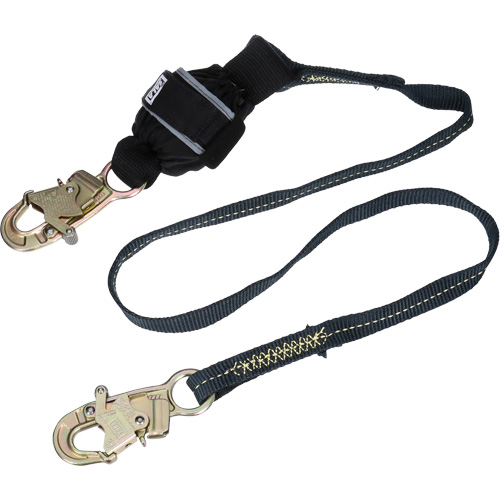 Arc Flash Web Shock-Absorbing Lanyard, 6', Snap Hook Center, Snap Hook Leg Ends, Kevlar&reg; Equipment World