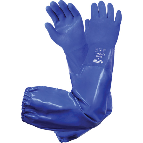 Integra 77-395 Triple-Dipped Chemical-Resistant Gloves, Size 8, 28" L, PVC, Cotton Inner Lining Equipment World