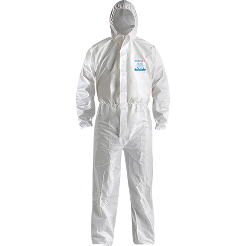 CoverMe XP1800  Type 5/6 Coveralls with Hood, Medium, White, Microporous Equipment World
