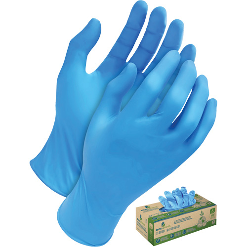 Gants jetables en tri polym&egrave;re, Petit, Poly&eacute;thyl&egrave;ne, 5 mils, Sans poudre, Bleu Equipment World