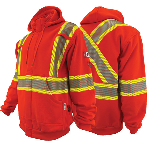 Atlas Guardian&reg; FR/AR Full-Zip Hoodies, Men's, Medium, High Visibility Orange, 18 cal/cm² Equipment World