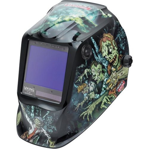 VIKING 3350 Zombie Welding Helmet, 3.74" L x 3.34" W View Area, 5 - 13 Shade Range Equipment World