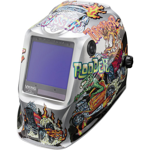 VIKING 3350 Hot Rodders Welding Helmet, 3.74" L x 3.34" W View Area, 5 - 13 Shade Range Equipment World