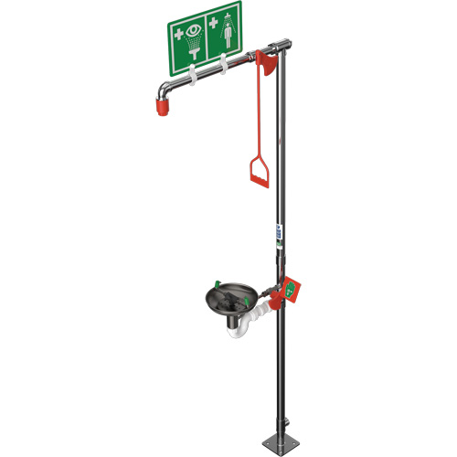 Combination Shower with Open Stainless Steel Bowl & Top Inlet, Pedestal Equipment World