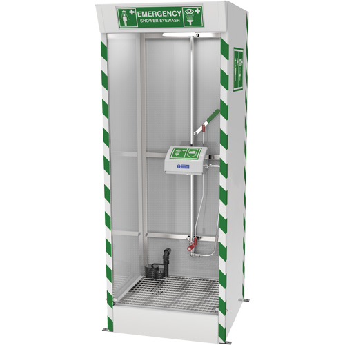 Emergency Cubicle Shower & Covered Eye & Face Wash with Sump Pump Equipment World