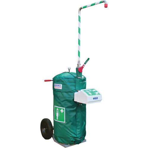 Insulated Mobile Self-Contained Emergency Safety Shower with Eye and Face Wash, 30 gal. Capacity, Meets None Equipment World