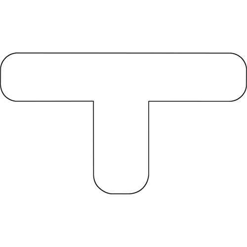Floor Marking Shapes, T, 9.5" L x 6.5" W, White, Vinyl Equipment World