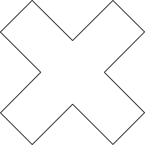 Floor Marking Shapes, Cross, 9.5" L x 3.5" W, White, Vinyl Equipment World