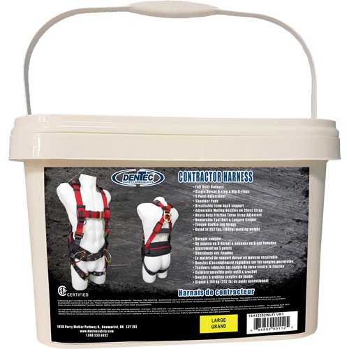Contractor Safety Harness in Pail, CSA Certified, Class AP, Large, 352 lbs. Cap. Equipment World