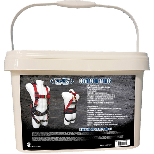 Contractor Safety Harness in Pail, CSA Certified, Class AP, Small, 352 lbs. Cap. Equipment World