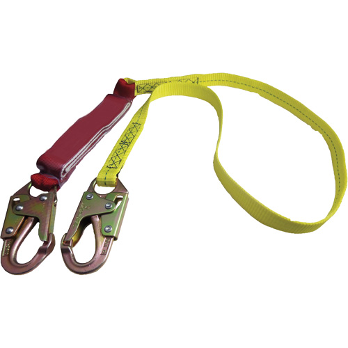 External Energy Absorber Lanyard with 3/4" Hook, 6', Snap Hook Center, Snap Hook Leg Ends, Polyester Equipment World