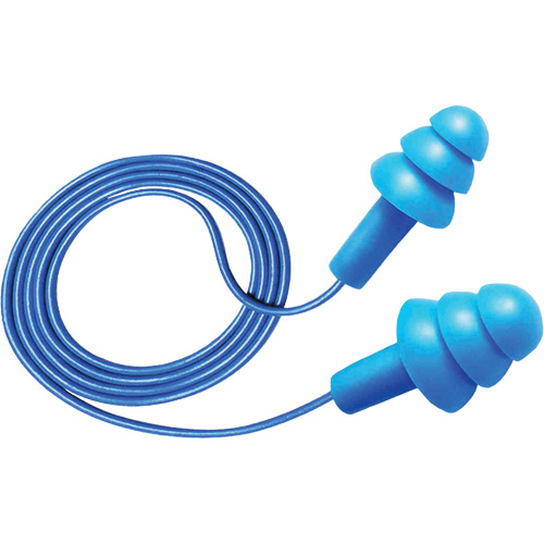 Hush 50-25 Reusable Metal Detectable Earplugs, Corded, One-Size, Bulk - Box, 25 NRR dB Equipment World
