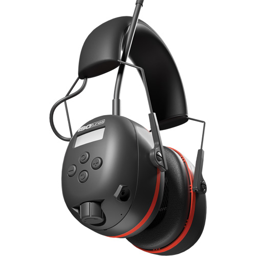 Black & Red Air Defender AM/FM Earmuffs, Headband Style, 24 dB Equipment World