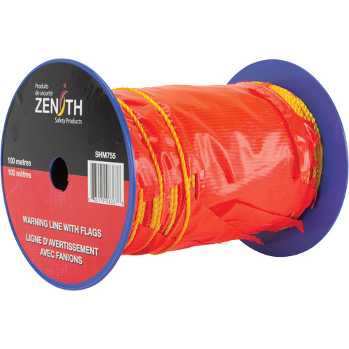 Warning Line with Flags, 328' L, Orange/Yellow Equipment World