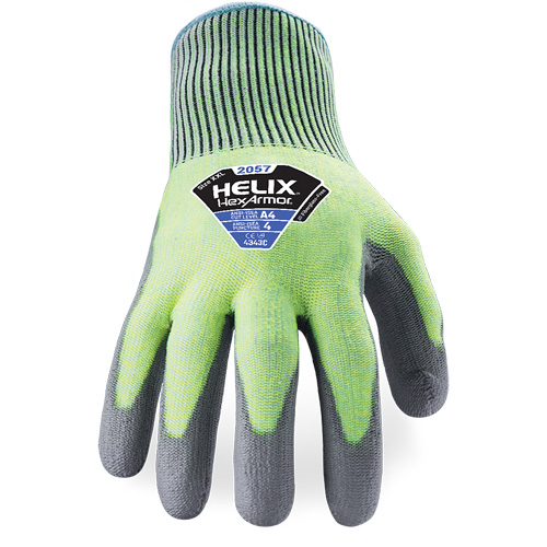 Gants r&eacute;sistant &agrave; la coupe & l'abrasion Helix 2057, Taille 6/T-petit, Calibre 13, Rev&ecirc;tement Polyur&eacute;thane, Enveloppe en PEHP, ASTM ANSI niveau A4/EN 388 niveau C Equipment World