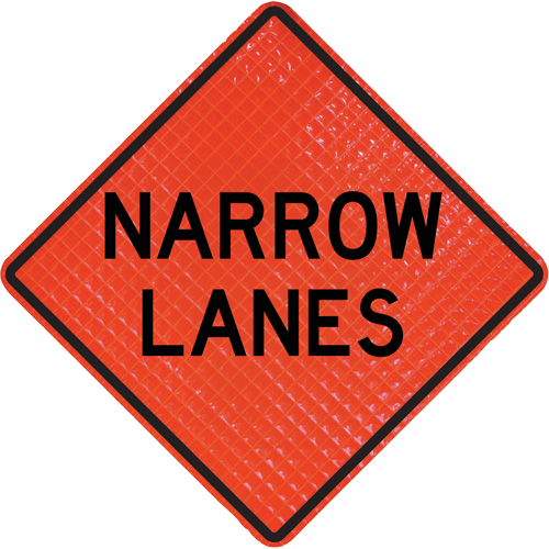 Quadra Flex Roll-Up Sign with Traffic Control Person Ahead Symbol Equipment World