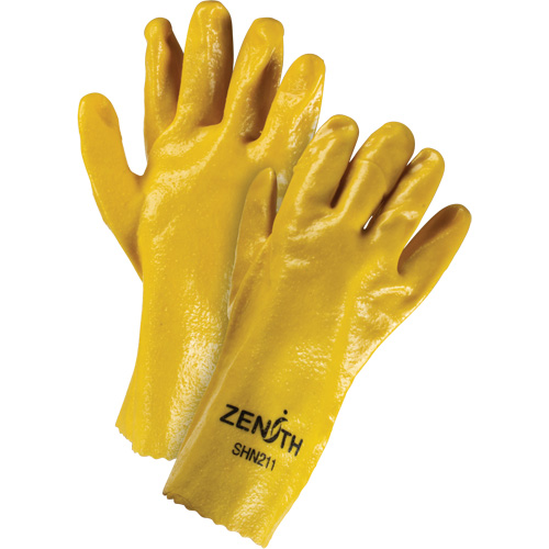 Rough-Finish Chemical-Resistant Gloves, Size 9, 12" L, PVC, Interlock Inner Lining, 47-mil Equipment World