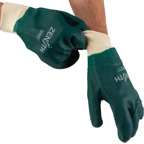 Gants verts &agrave; double enduit, 10" lo, PVC, Doublure en Jersey de coton, 70 mils Equipment World