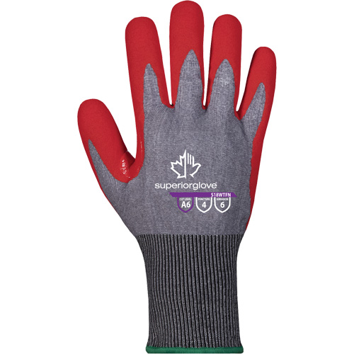 Gants hydrofuges r&eacute;sistants &agrave; la coupe, Taille 6, Calibre 6, Rev&ecirc;tement Mousse de nitrile, Enveloppe en TenActiv, ASTM ANSI niveau A4 Equipment World