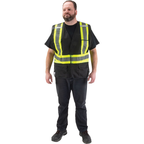 CSA Compliant Surveyor Vest, Black, Medium, Polyester Equipment World