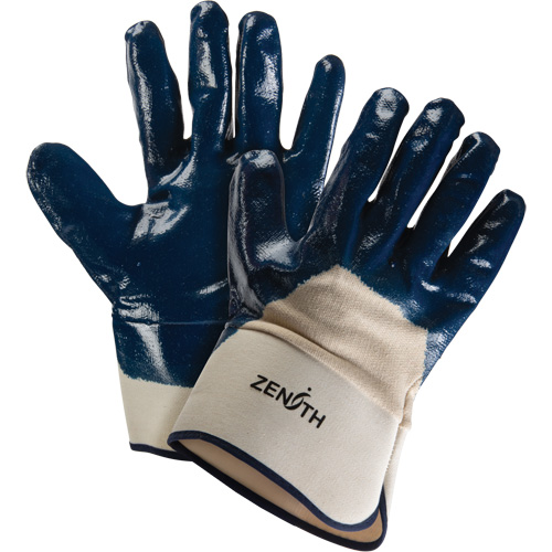 Heavyweight Safety Cuff Gloves, 11/2X-Large, Nitrile Coating, Cotton Shell Equipment World